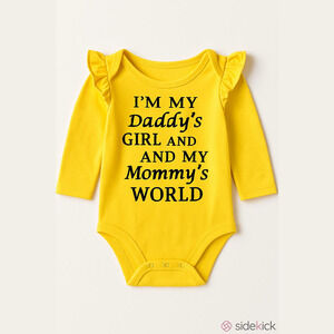 Yellow Ruffled long sleeves baby girl one piece 70 ( 6-9 months )snap closure